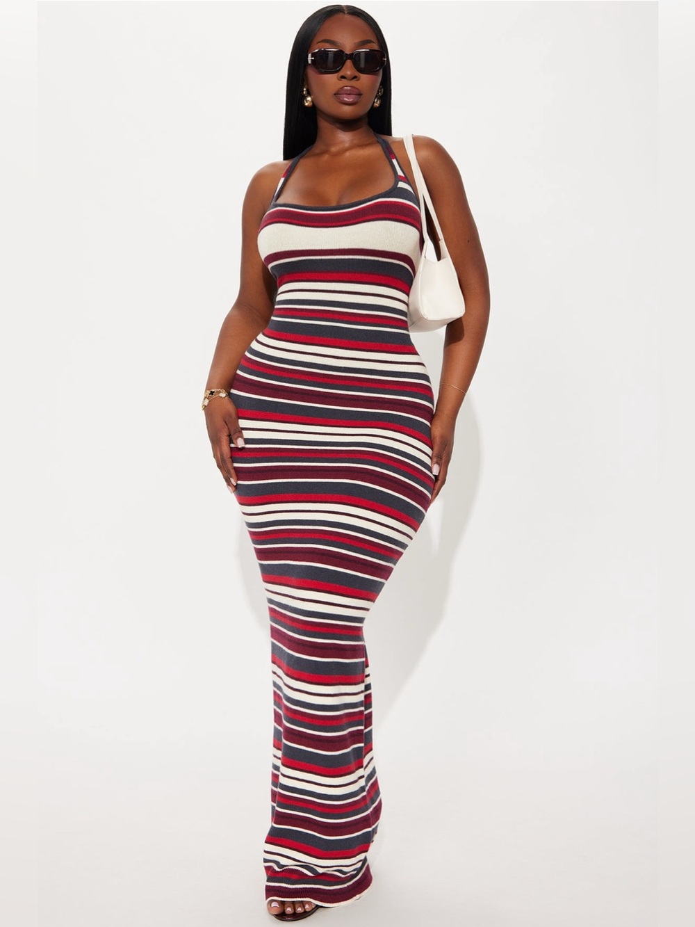 Fashion Nova โLynetteโ Striped Maxi Bodycon Dress